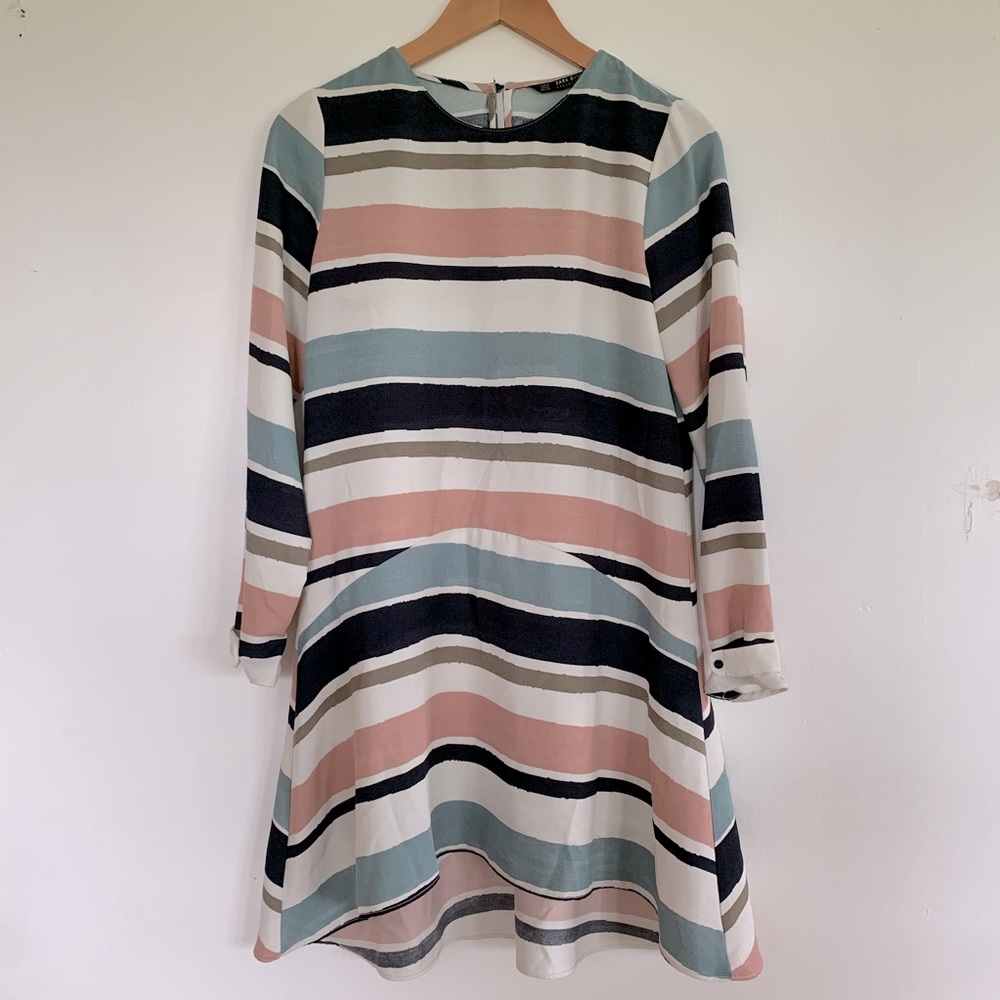 ZARA Striped Long Sleeve Dress